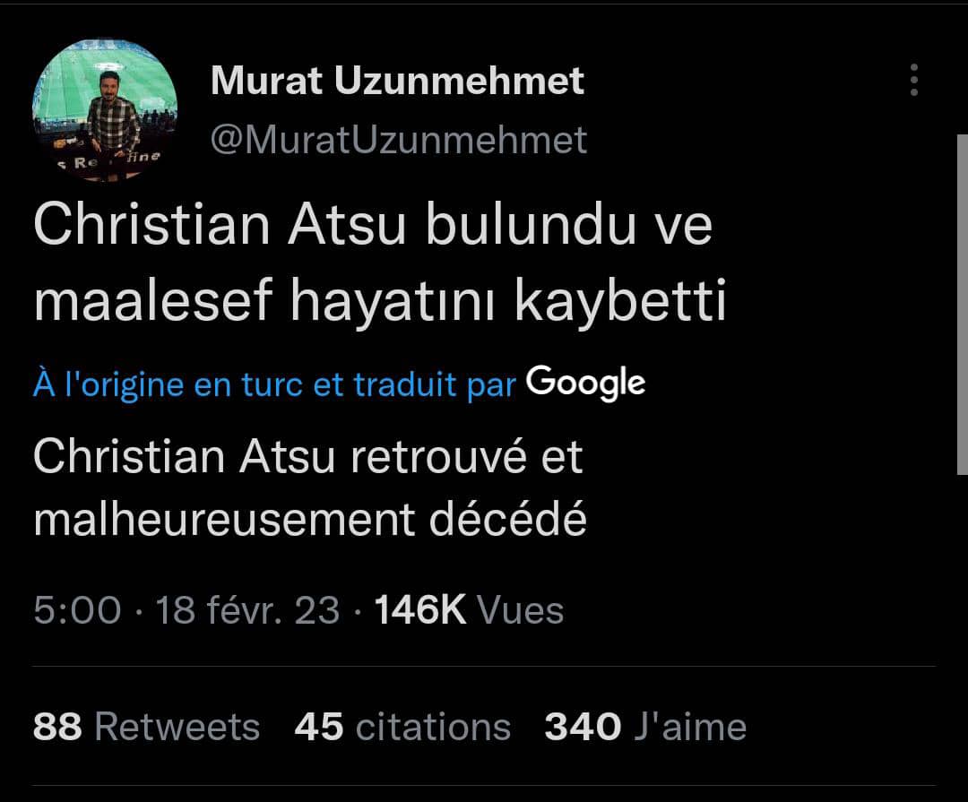 Christian Atsu mort