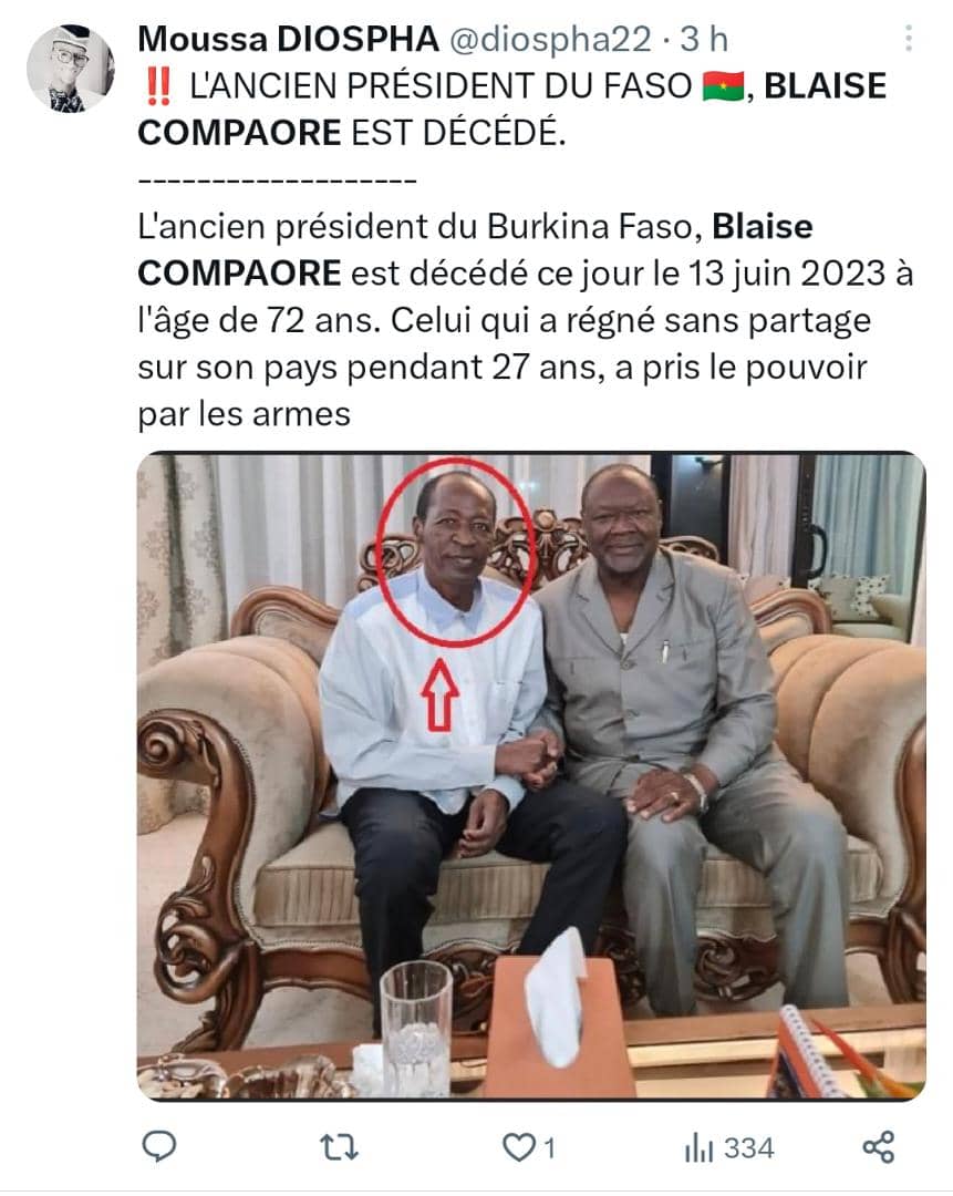 Blaise Compaoré Décédé