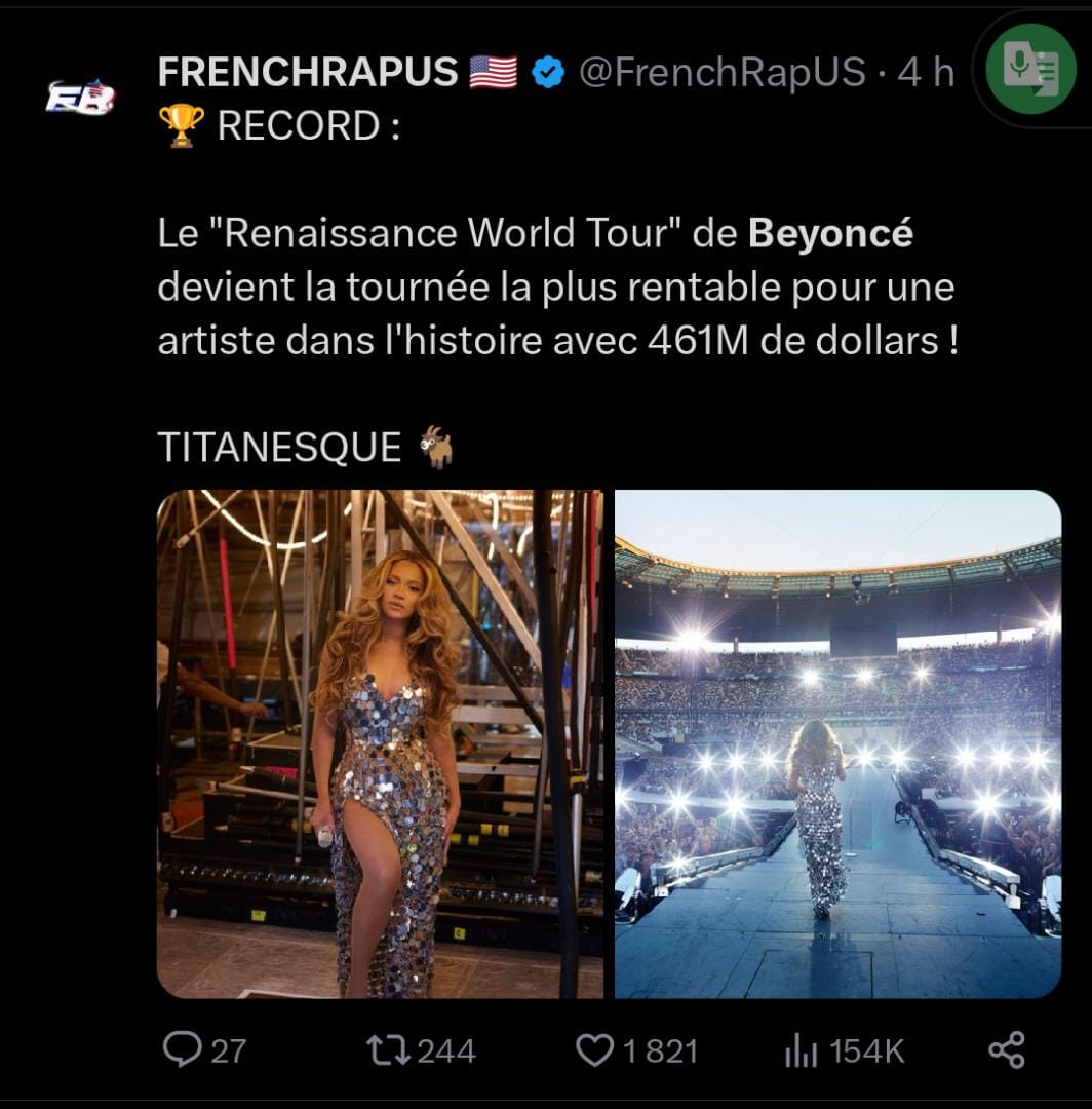 Beyoncé Tournée Renaissance