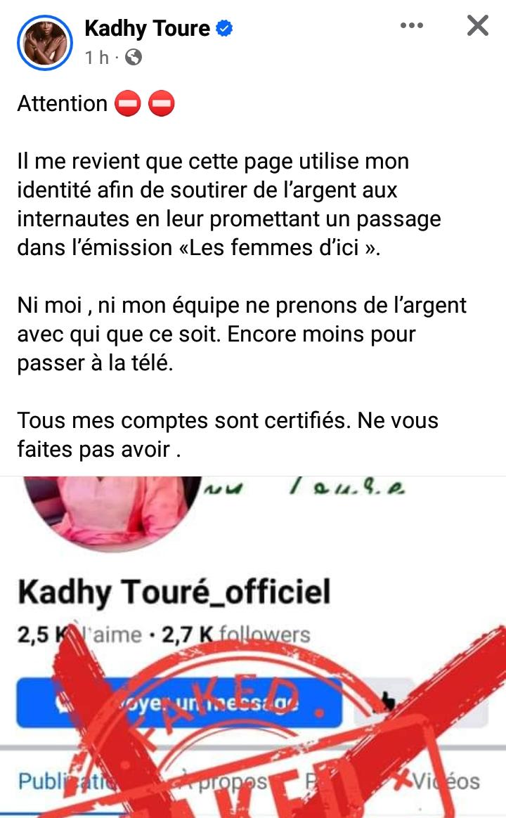 Kadhy Touré Escroquerie