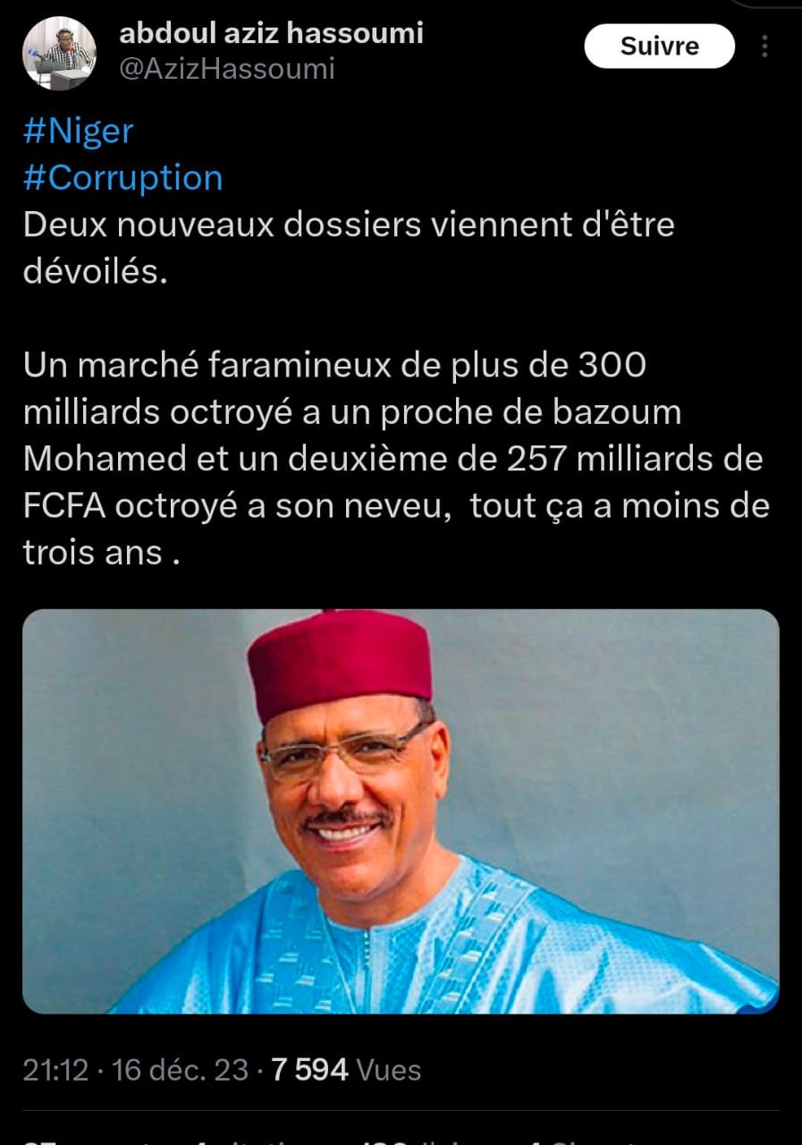 Bazoum 300 Milliards