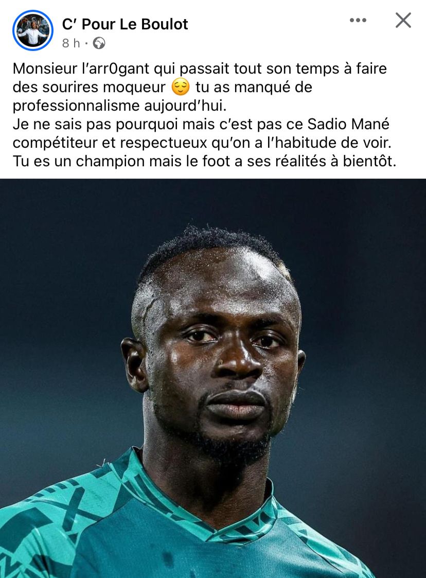 Sadio Mané arrogant