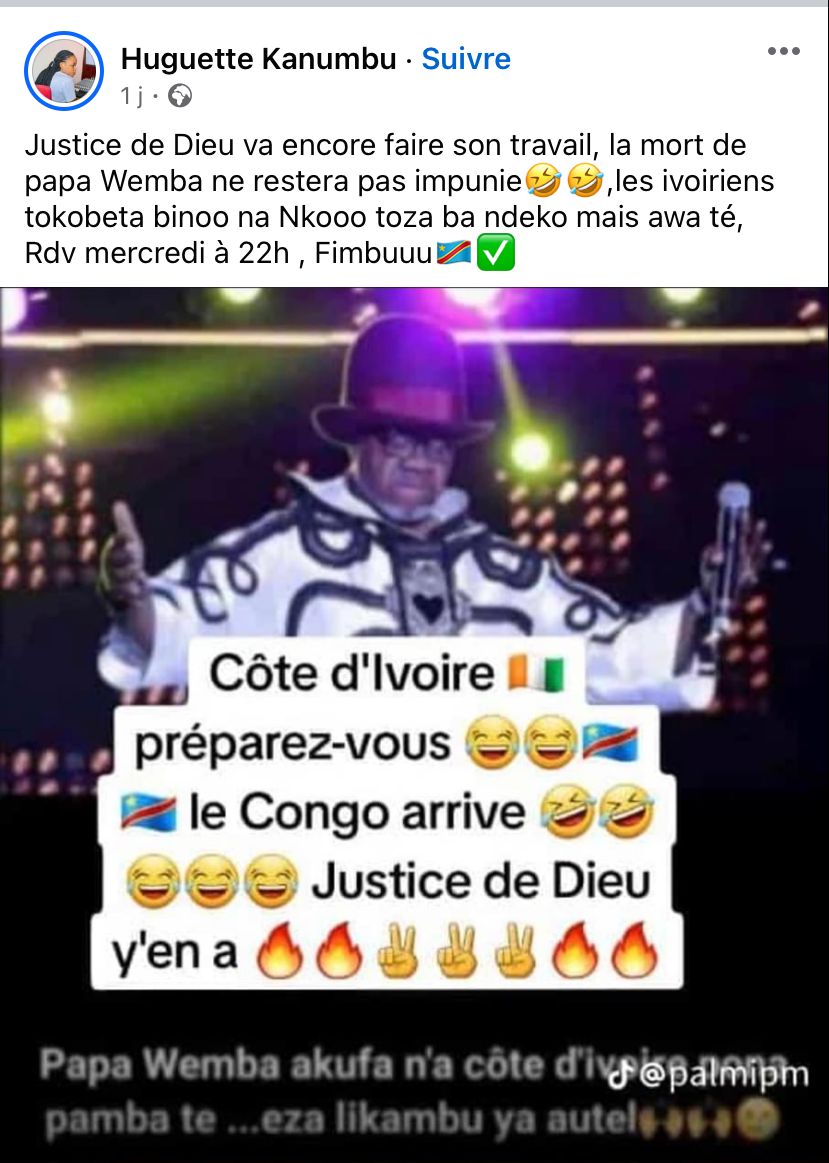 Papa Wemba CAN 2023 Congolais Ivoiriens