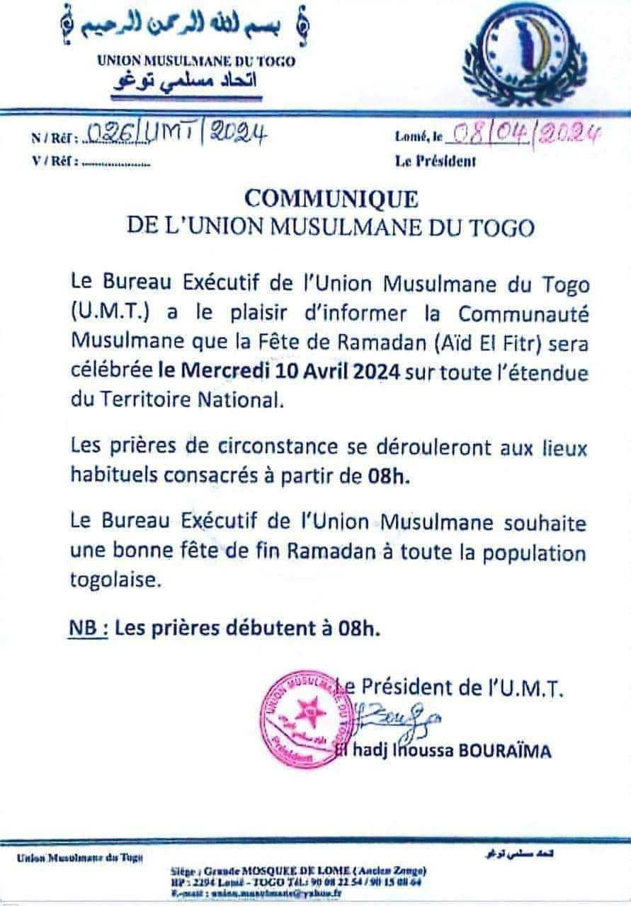 Togo Ramadan 2024