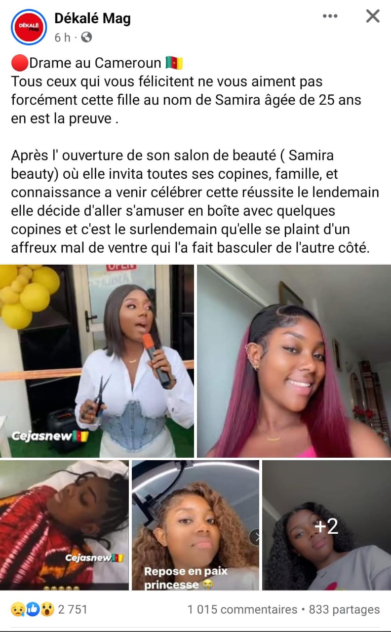 Samira Mort Cameroun