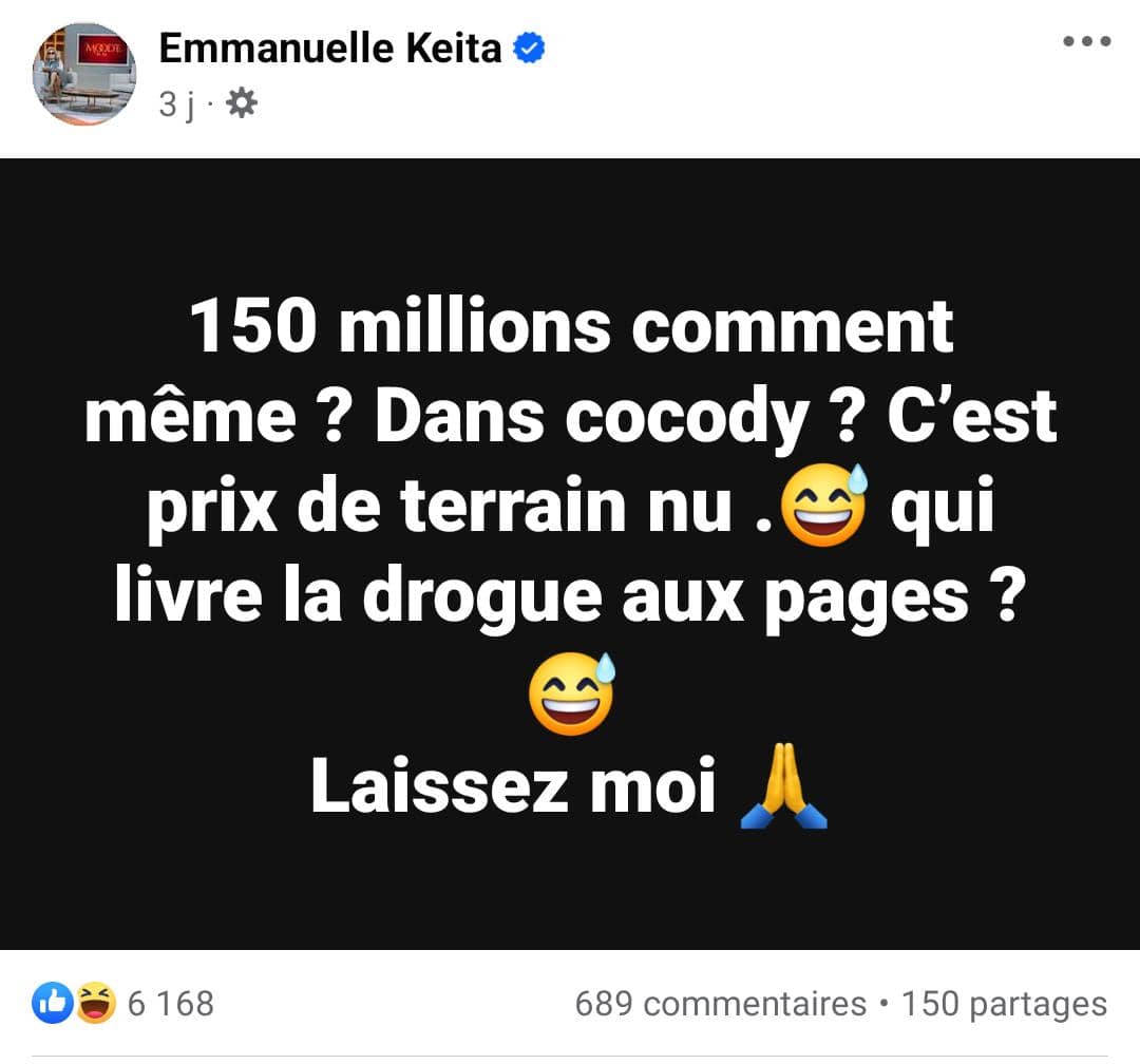 Emmanuelle Keita Maison 150 Millions