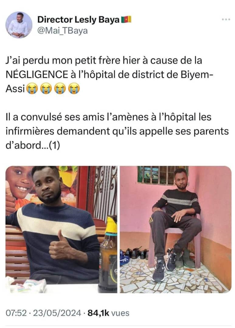 Cameroun Mort Jeune Homme