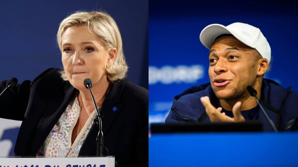 Législatives en France : grosse tension entre Marine Le Pen et le capitaine des Bleus Kylian Mbappé