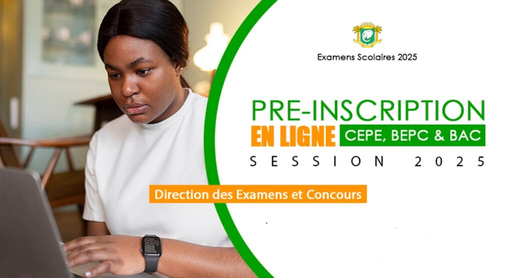 Côte d'Ivoire / Les préinscriptions en ligne des candidats libres pour le CEPE, le BAC et le BEPC de la session 2025 sont ouvertes : voici comment s'inscrire