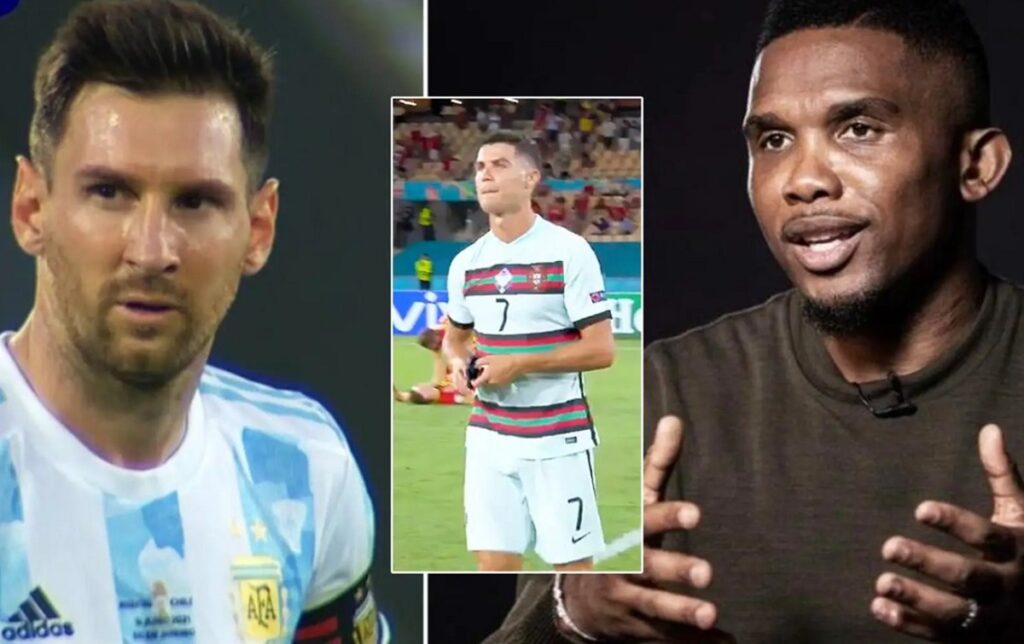 Samuel Eto'o Lionel Messi Cristiano Ronaldo