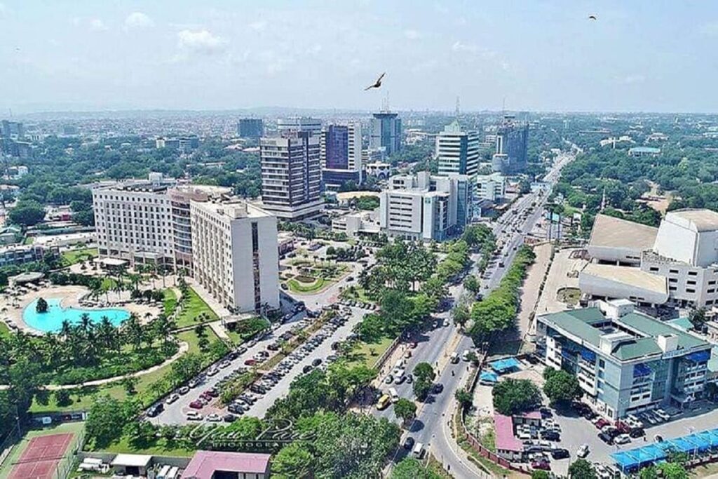 Vue aérienne d'accra