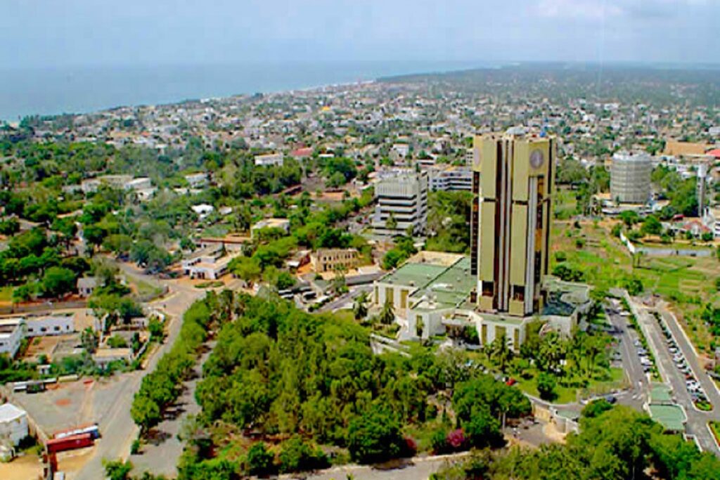 Vue aérienne sur Lomé