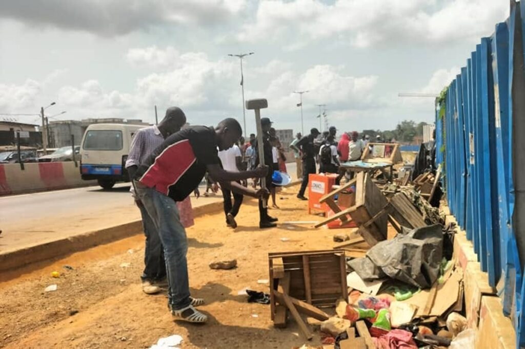 Côte d'Ivoire libération des emprises des chantiers du marché de gros de Yopougon Gesco