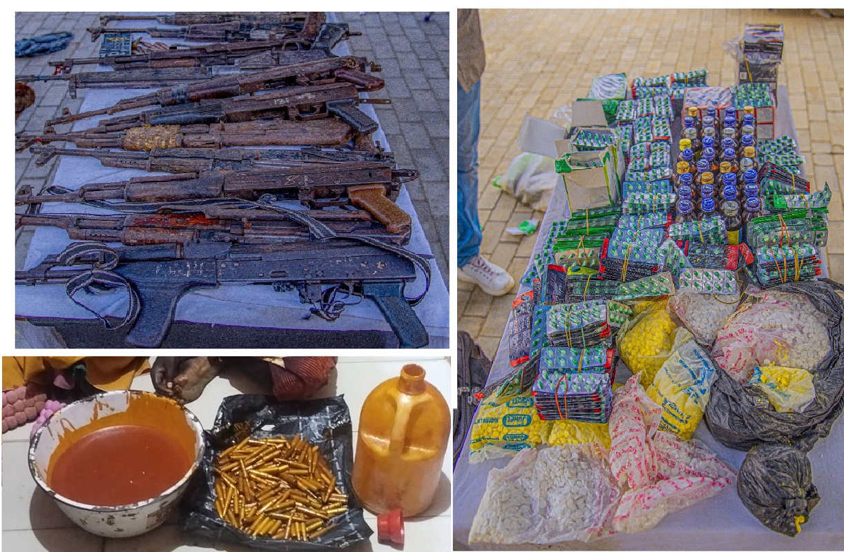 Afrique de l'Ouest saisie d'armes lourdes et de cartouches cachées dans de l'huile