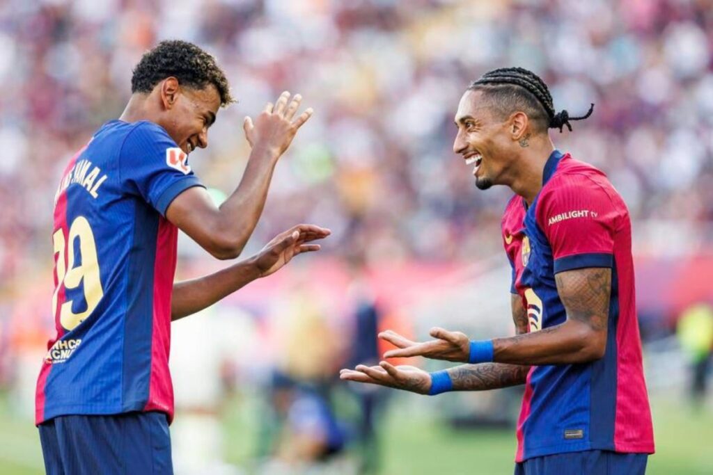 Barça une pluie de records pour Lamine Yamal et Raphinha