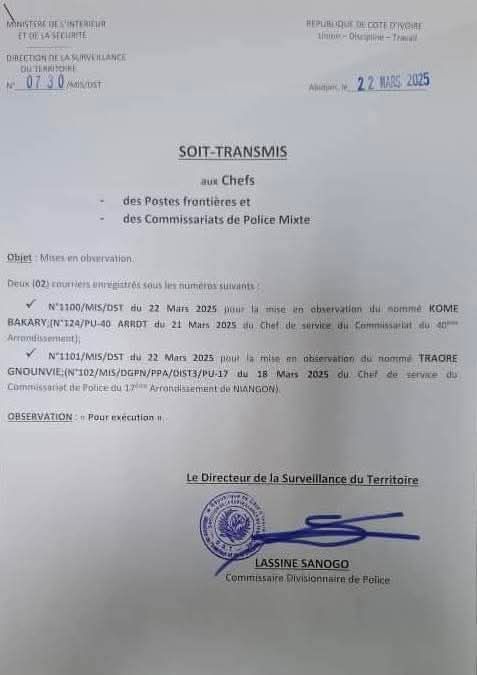 Litige foncier en Côte d'Ivoire Komé Bakary et Traoré Gnounvie interdits de quitter le pays