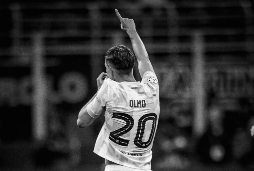 LDC Dani Olmo réagit après la défaite du Barça