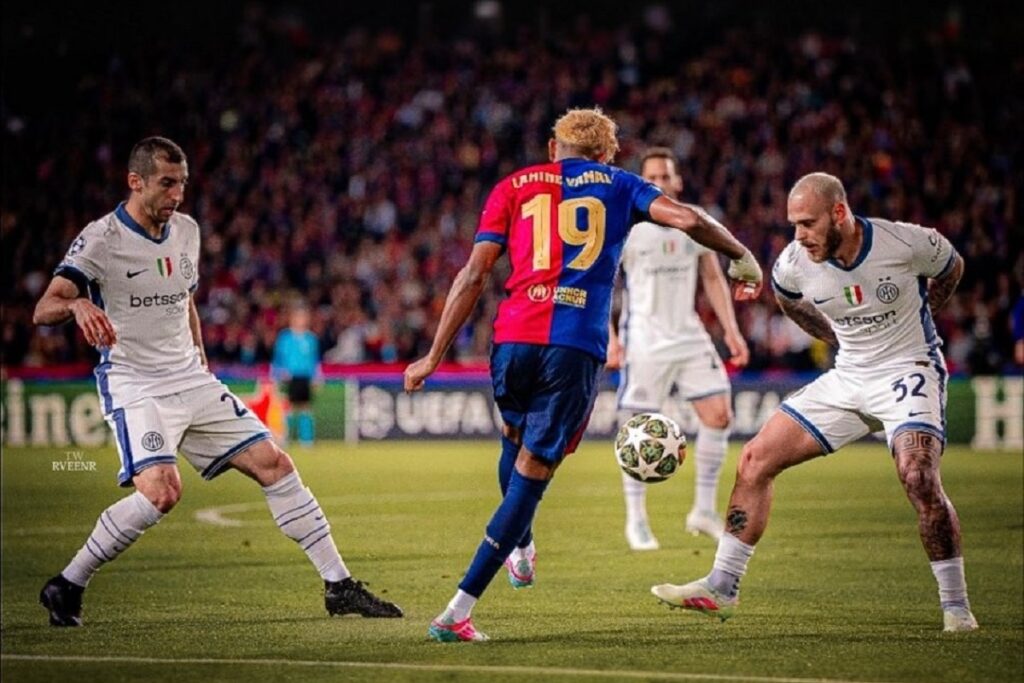 Mustafi réagit après le but de Lamine Yamal contre l'Inter Milan C'était un but de Messi, je pense qu'il a …