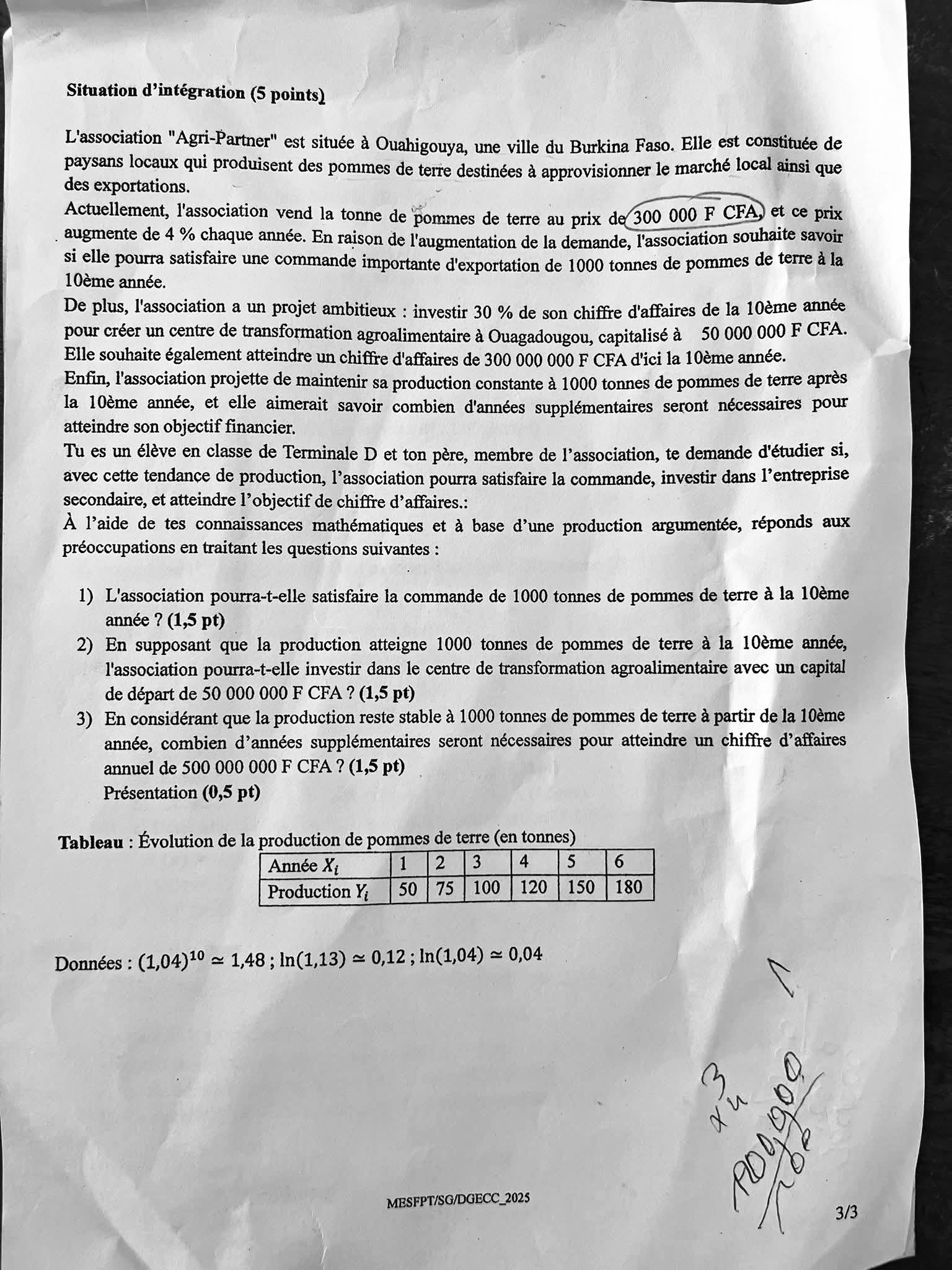 Burkina Faso / BAC 2025 : « J’ai un BAC D, mais ce sujet de mathématiques me...»