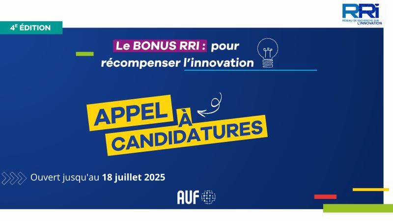 AUF – Candidatez au BONUS RRI : 2 000 € à gagner