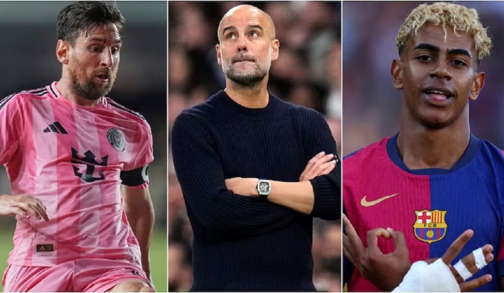 Pep Guardiola Lionel Messi Lamine Yamal