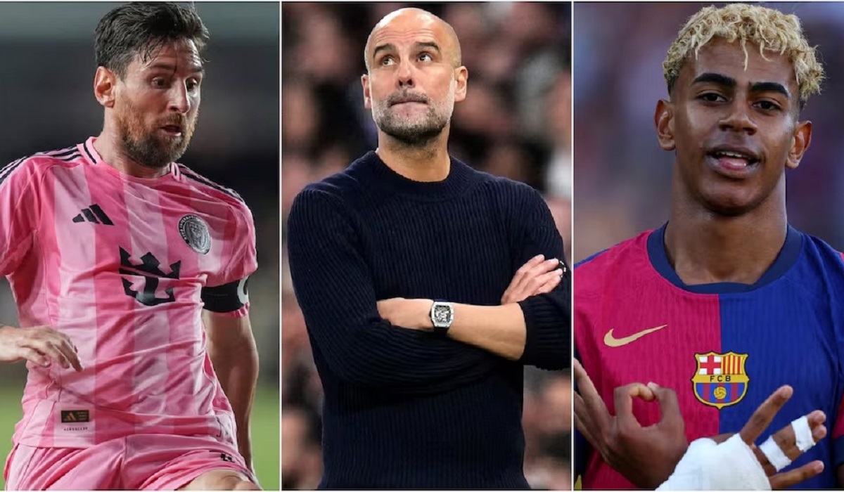 Pep Guardiola Lionel Messi Lamine Yamal