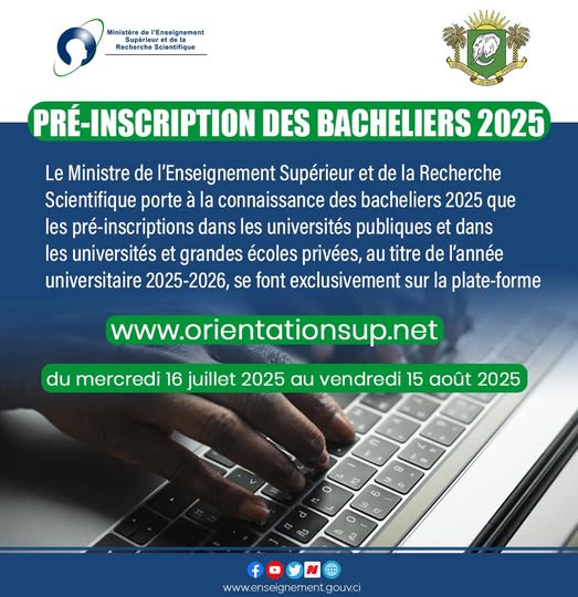 Côte d'Ivoire : le gouvernement lance les préinscriptions des bacheliers 2025