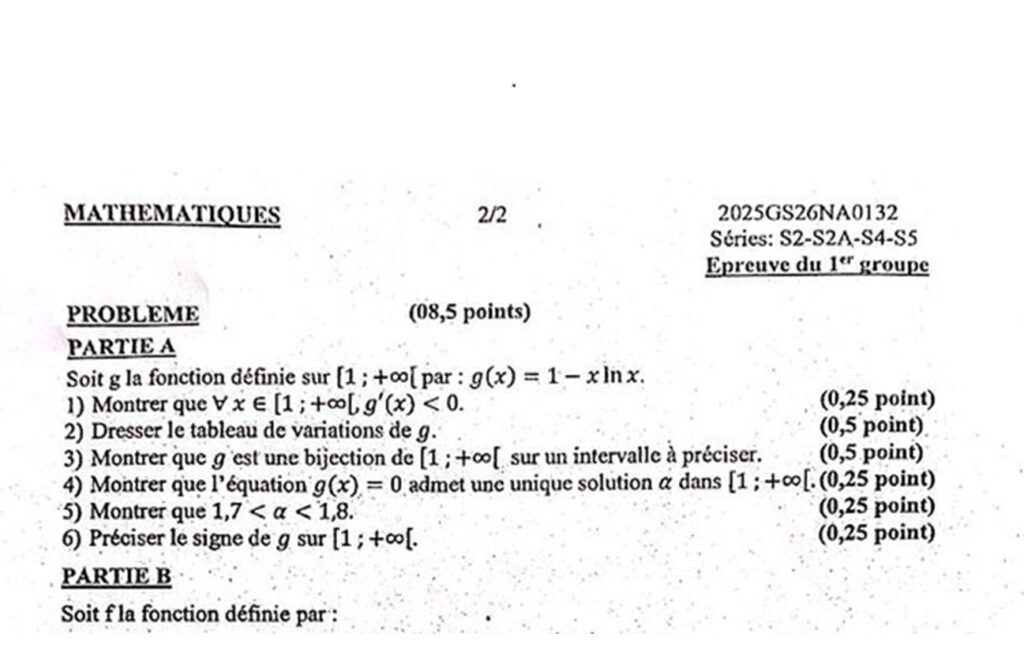 L'épreuve de maths du BAC 2025 au Sénégal fait jaser ; J'ai eu 14 en maths 2017, mais avec ça, je ne peux pas avoir ...