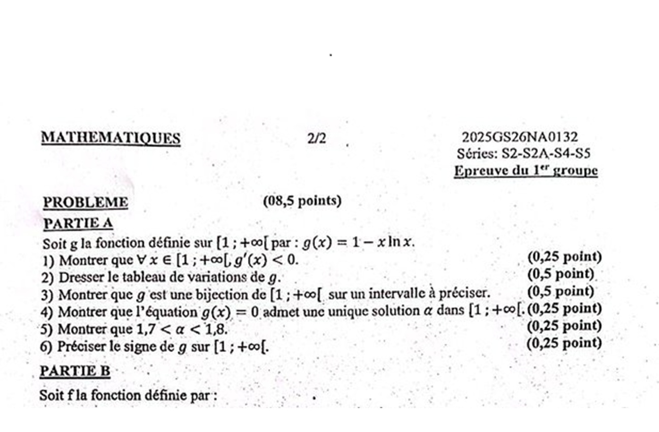 L'épreuve de maths du BAC 2025 au Sénégal fait jaser ; J'ai eu 14 en maths 2017, mais avec ça, je ne peux pas avoir ...
