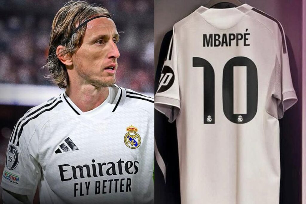 Real Madrid la réaction de Luka Modric sur le numéro 10 de Kylian Mbappé