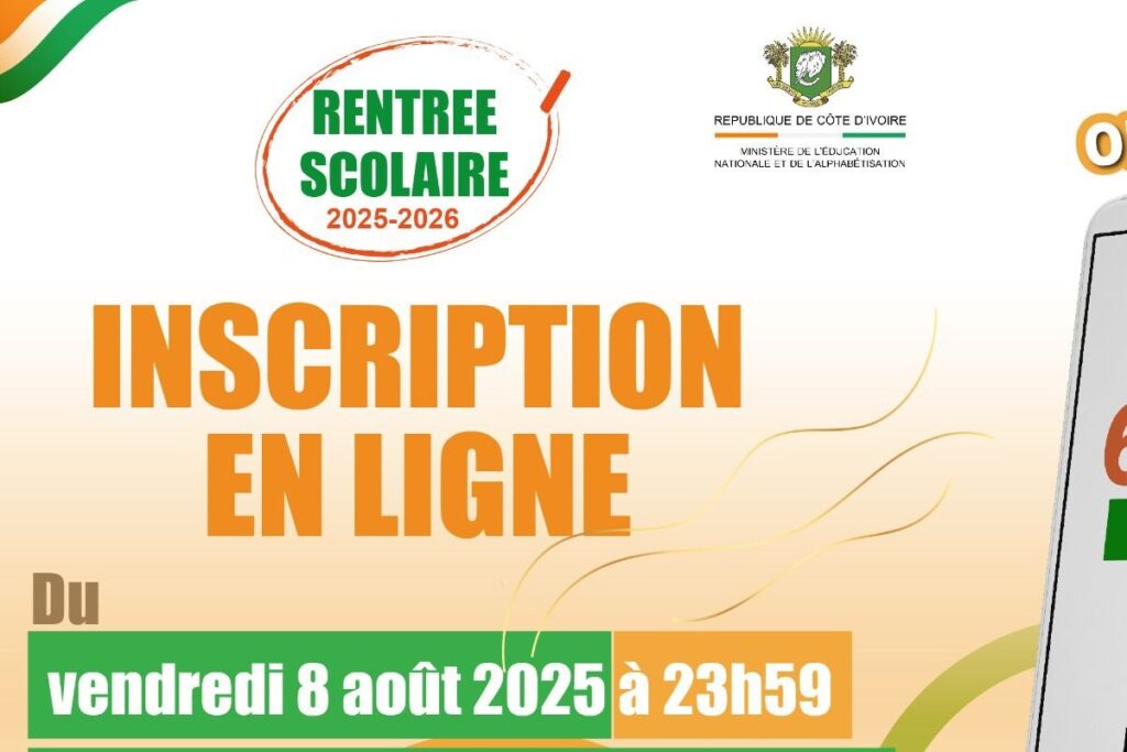 Côte d’Ivoire Rentrée scolaire 2025-2026 voici la procédure pour l’inscription en ligne
