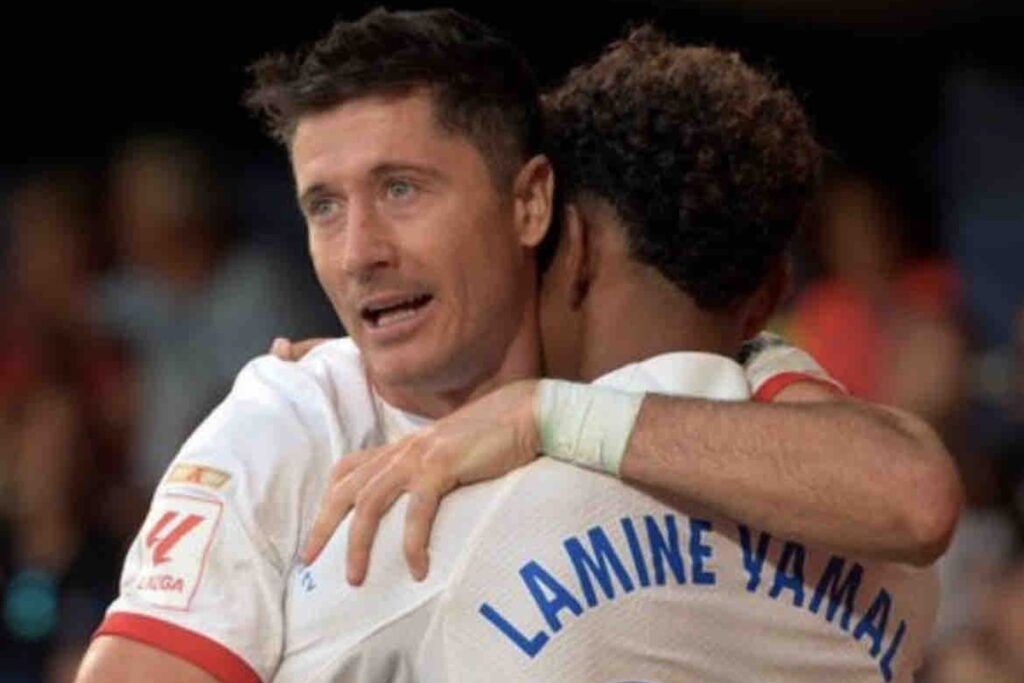 Lamine et Lewandowski