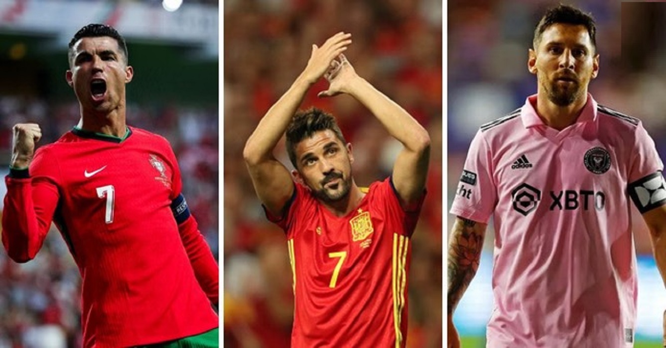 David Villa Lionel Messi Cristiano Ronaldo