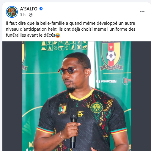 Capture d'écran de la publication d'Asalfo
