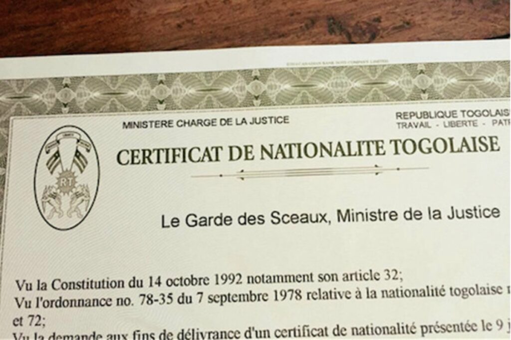 C’est faux ! La police n’établit pas de certificats de nationalité à la Foire Togo 2000