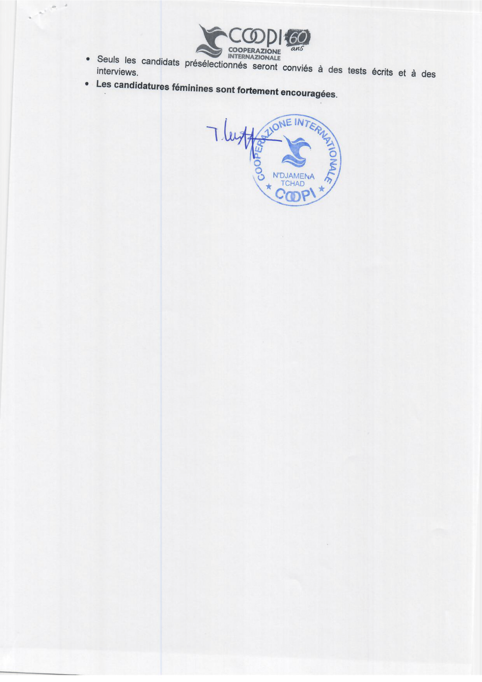 RECRUTEMENT MASSIF EN COURS A L'ONG COOPI INTERNATIONALE (14 janvier 2026)