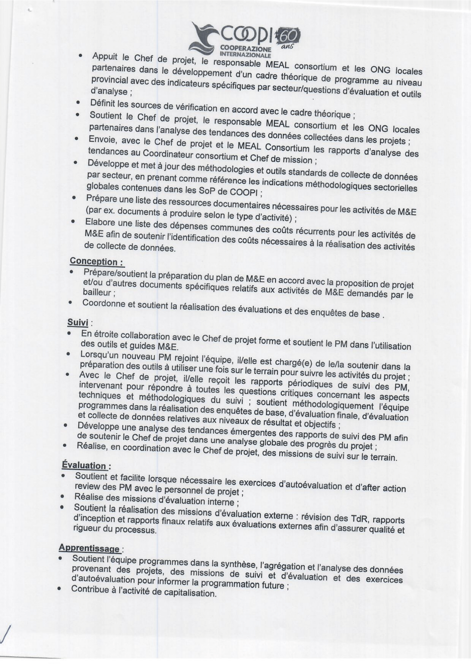 RECRUTEMENT MASSIF EN COURS A L'ONG COOPI INTERNATIONALE (14 janvier 2026)