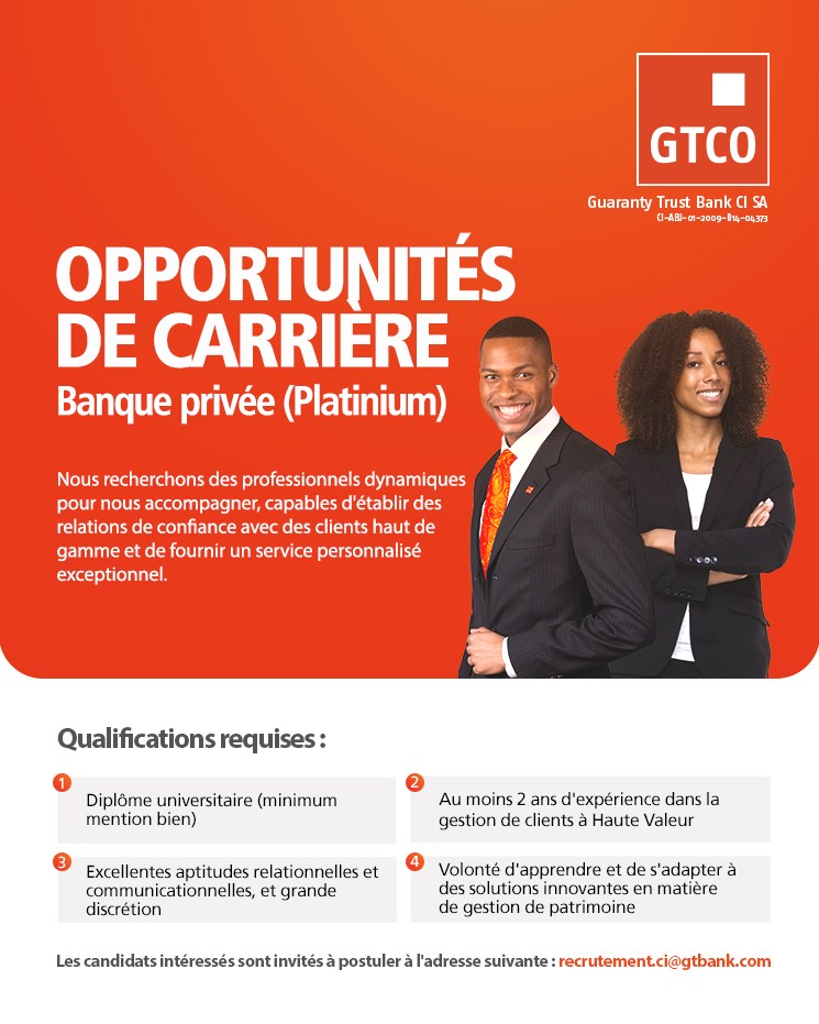 Opportunités de carrières à Guaranty Trust Bank (10 février 2026)