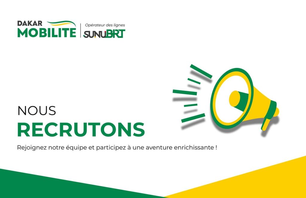 Dakar Mobilité recrute pour ce poste (16 février 2026)