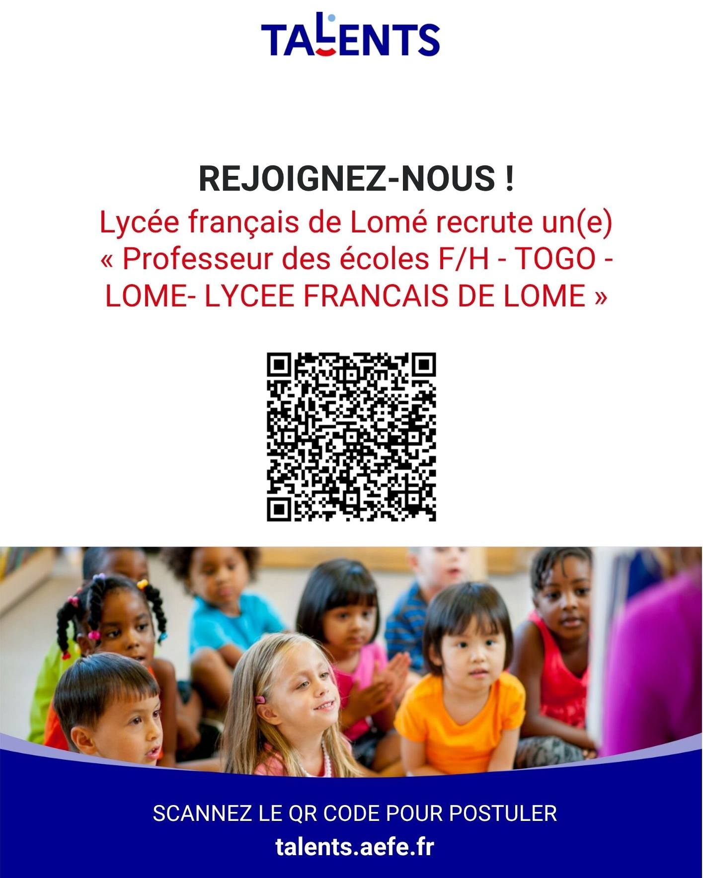Le Lycée Français de Lomé recrute postulez massivement (31 mars 2026)
