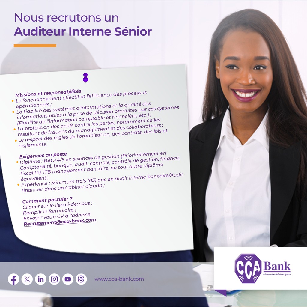 CCA-BANK recrute à nouveau postuler (25 mars 2026)