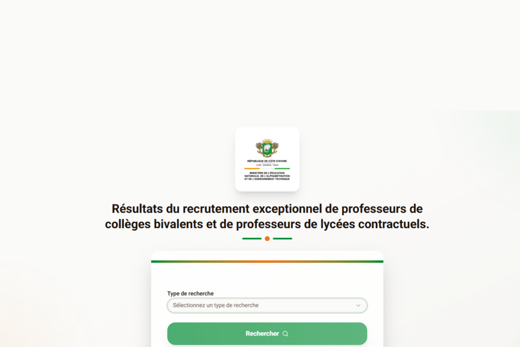 Côte d'Ivoire les résultats provisoires du concours de recrutement exceptionnel de 2 000 enseignants disponibles ; consultez-les ici