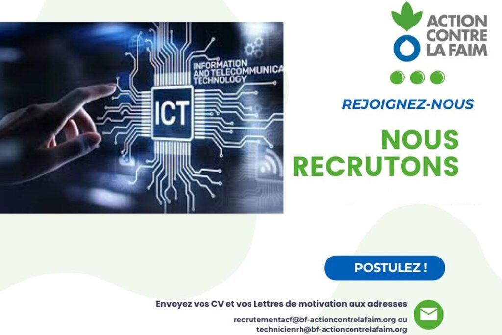 L'ONG ACTION CONTRE LA FAIM RECRUTE A NOUVEAU (31 mars 2026)