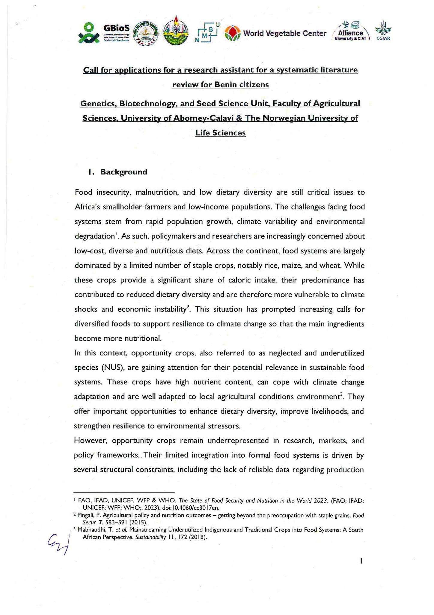 Recrutement en cours à GBioS (06 avril 2026)