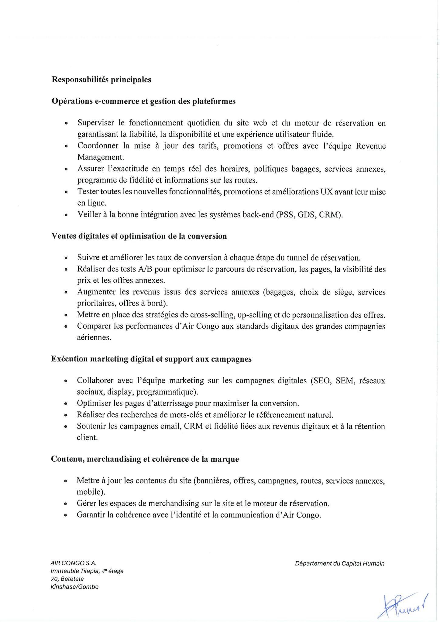Air Congo recrute à nouveau du personnel (05 avril 2026)