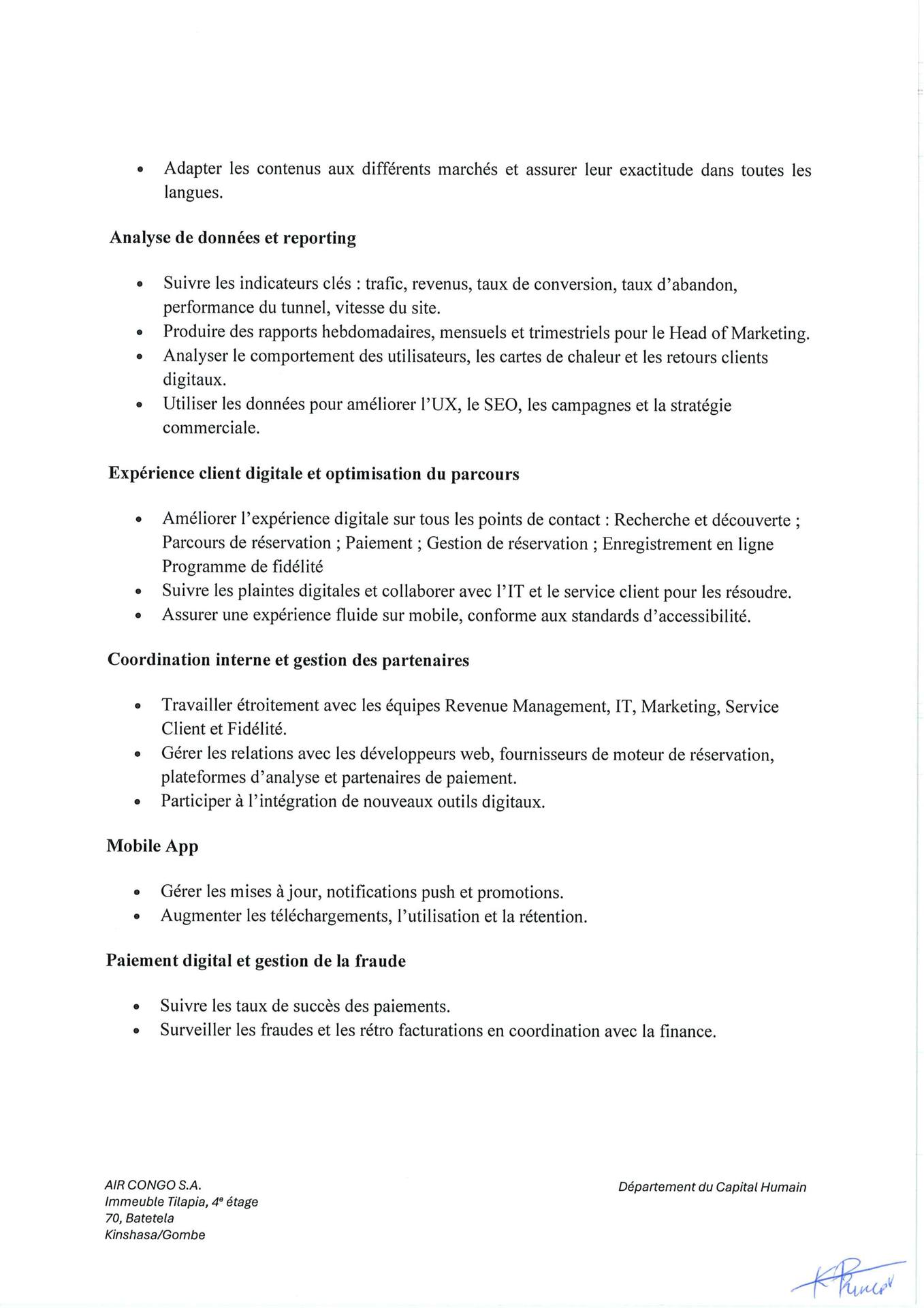Air Congo recrute à nouveau du personnel (05 avril 2026)