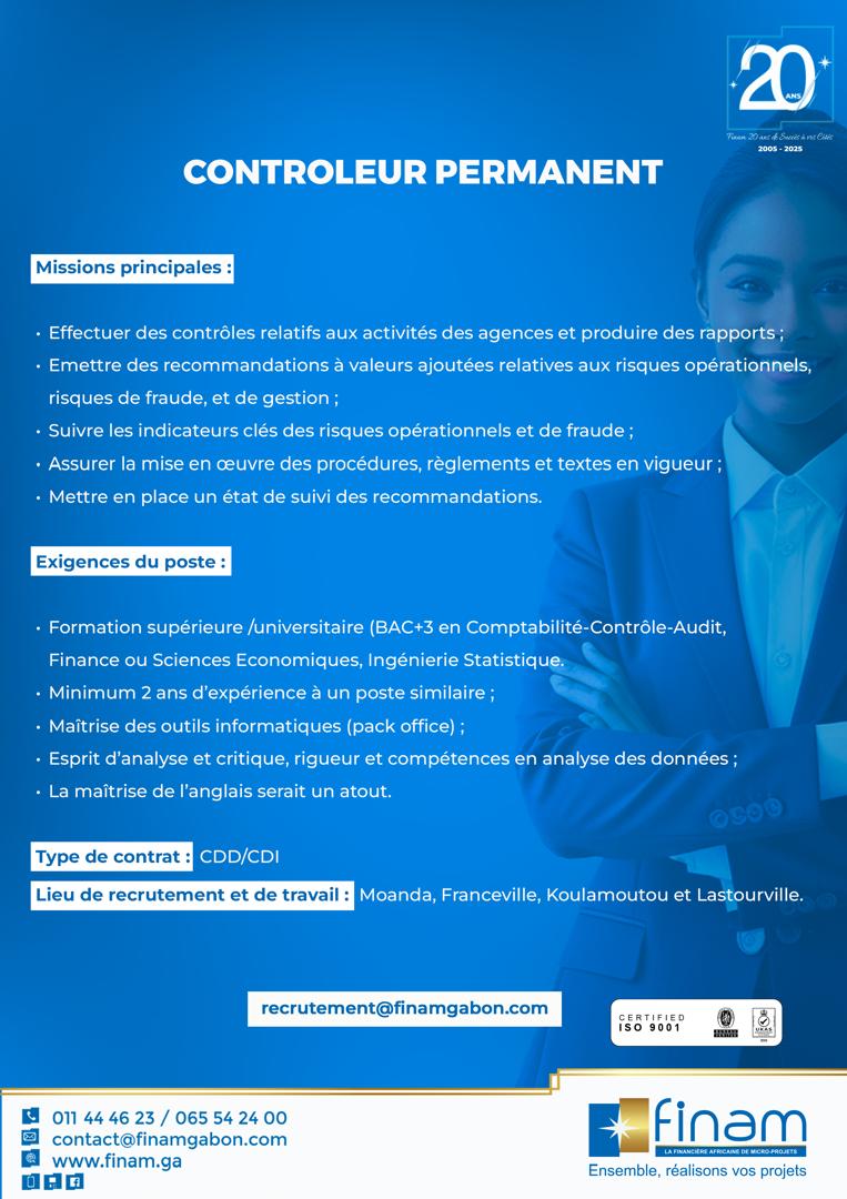 Recrutement lancé à la société FINAM (16 avril 2026)