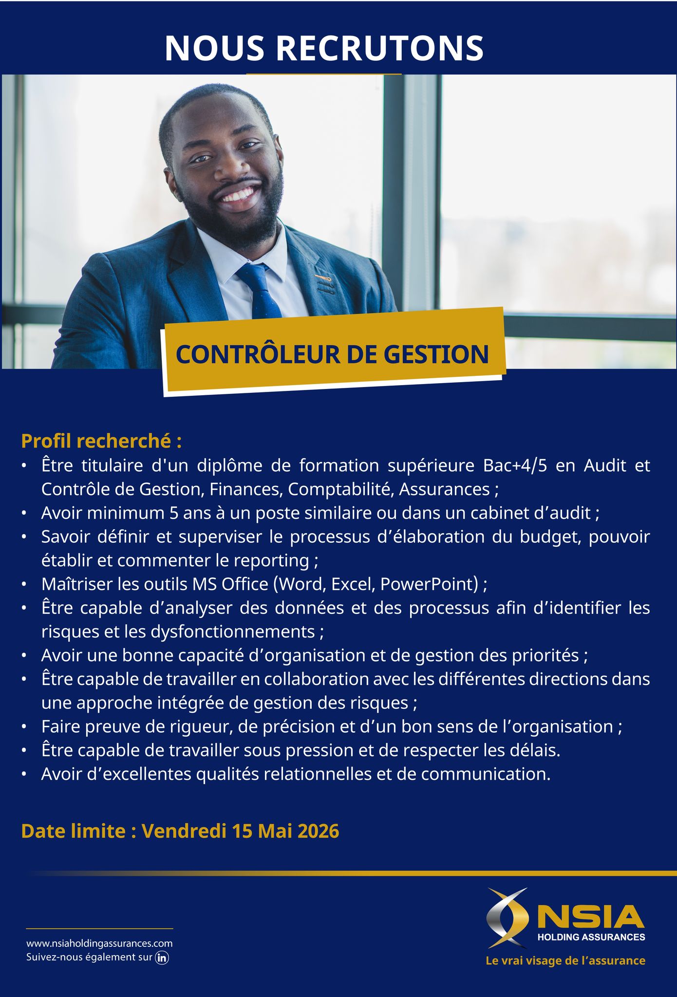 NSIA ASSURANCES RECRUTE POUR CES POSTES (07 mai 2026)