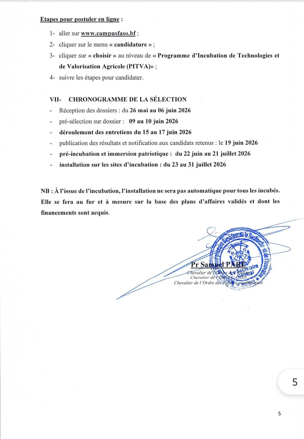Burkina Faso / MESRI : recrutement de 45 étudiants titulaires de la licence