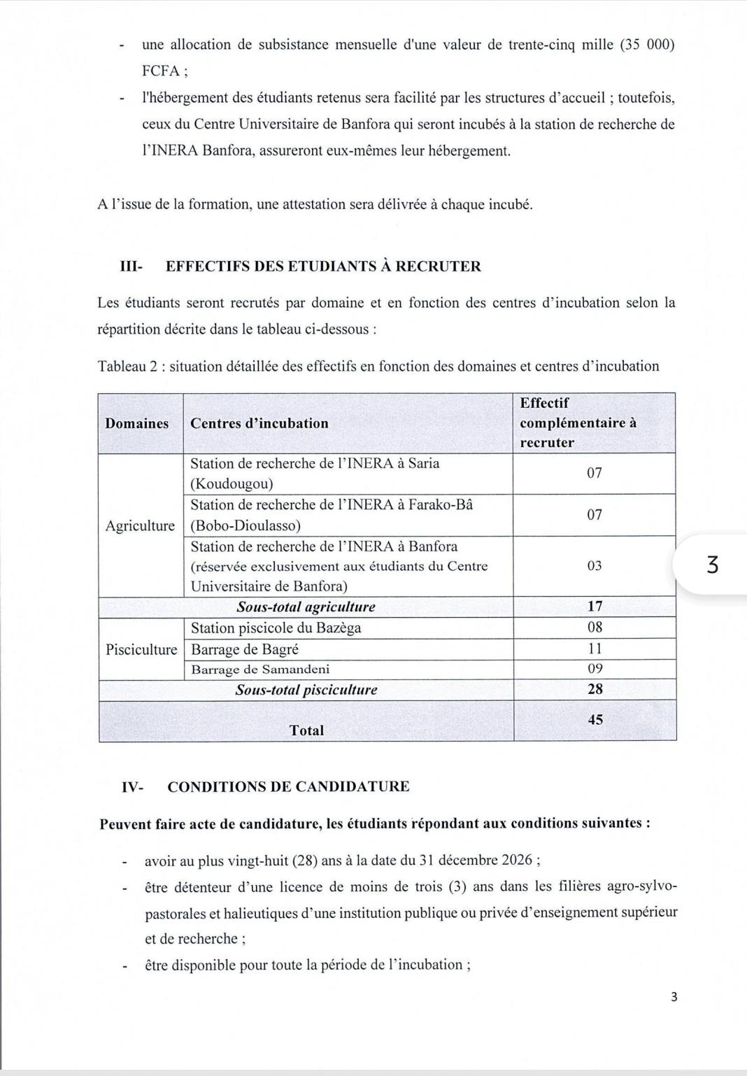 Burkina Faso / MESRI : recrutement de 45 étudiants titulaires de la licence
